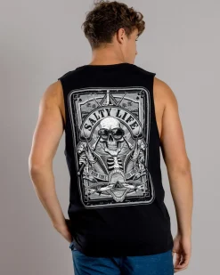 Salty Life Ocean's Gamble Muscle Tank Black Discount