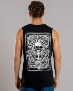 Salty Life Ocean's Gamble Muscle Tank Black Discount