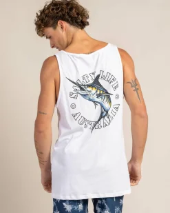 Salty Life Ocean's Pulse Singlet White Hot