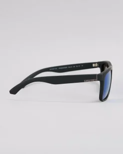 Quiksilver Oceanview Polarised Sunglasses Rubberized Black/ Ice Blue Mirror