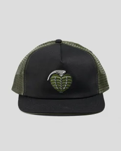 Thunder OG Grenade Trucker Cap Black/olive Clearance