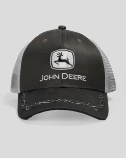John Deere Oilskin Trucker Mesh Cap Black/silver Outlet