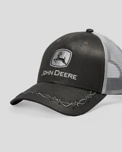 John Deere Oilskin Trucker Mesh Cap Black/silver Outlet
