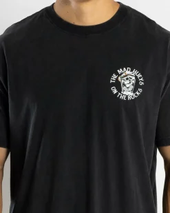 The Mad Hueys On The Rocks T-Shirt Washed Black New