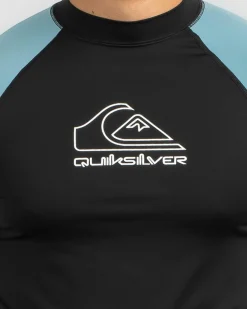 Quiksilver On Tour Long Sleeve Rash Vest Reef Waters Discount