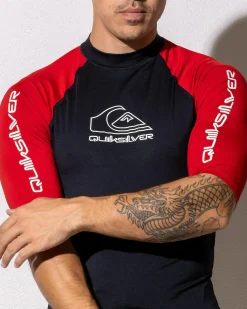 Quiksilver On Tour Short Sleeve Rash Vest Salsa Outlet