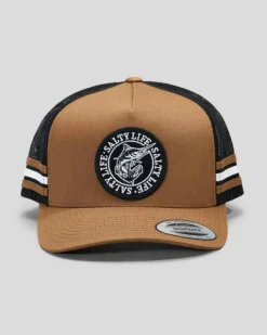 Salty Life Once Bitten 3.0 Trucker Cap Tan/black Hot