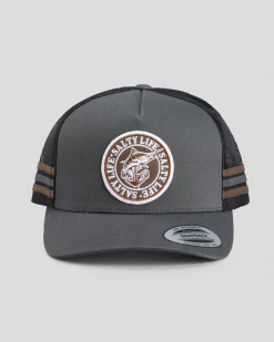 Salty Life Once Bitten 3.0 Trucker Cap Charcoal Hot