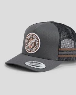 Salty Life Once Bitten 3.0 Trucker Cap Charcoal Hot
