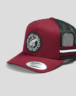 Salty Life Once Bitten 3.0 Trucker Cap Maroon/black Clearance