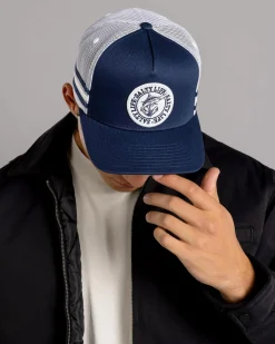 Salty Life Once Bitten 4.0 Trucker Cap Blue/white Best