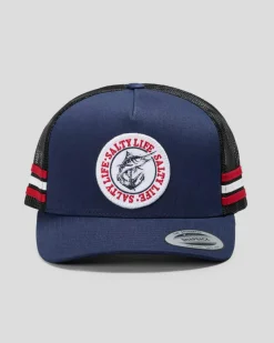 Salty Life Once Bitten 4.0 Trucker Cap Blue/white/red