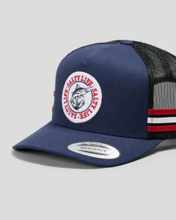 Salty Life Once Bitten 4.0 Trucker Cap Blue/white/red