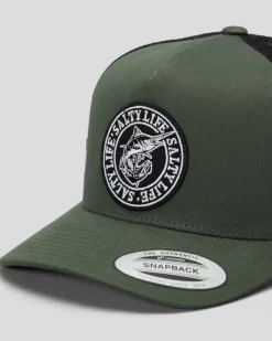 Salty Life Once Bitten 3.0 Trucker Cap Army Green/black Sale