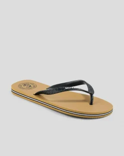 Salty Life Once Bitten Thongs Tan/black Clearance