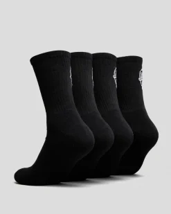Santa Cruz Opus Dot Crew Socks 4 Pack Black Discount