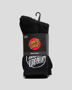 Santa Cruz Opus Dot Crew Socks 4 Pack Black Discount