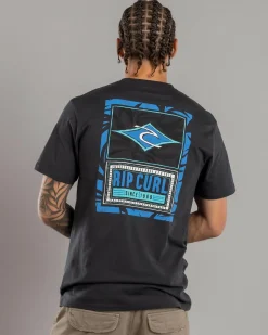 Rip Curl Origin Palms T-Shirt Washed Black Clearance