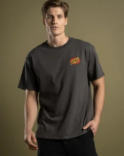 Santa Cruz Oval Dot Chest T-Shirt Washed Black Discount