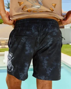Salty Life Overboard Elastic Waist Shorts Black Mottle Discount