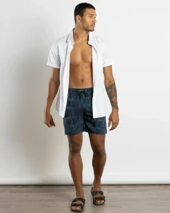 Salty Life Overboard Elastic Waist Shorts Black Mottle Discount