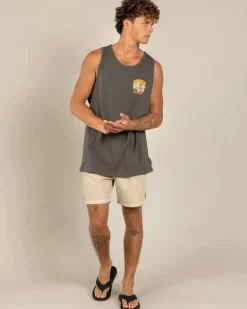 The Mad Hueys Oz Straya Singlet Charcoal Hot