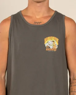 The Mad Hueys Oz Straya Singlet Charcoal Hot
