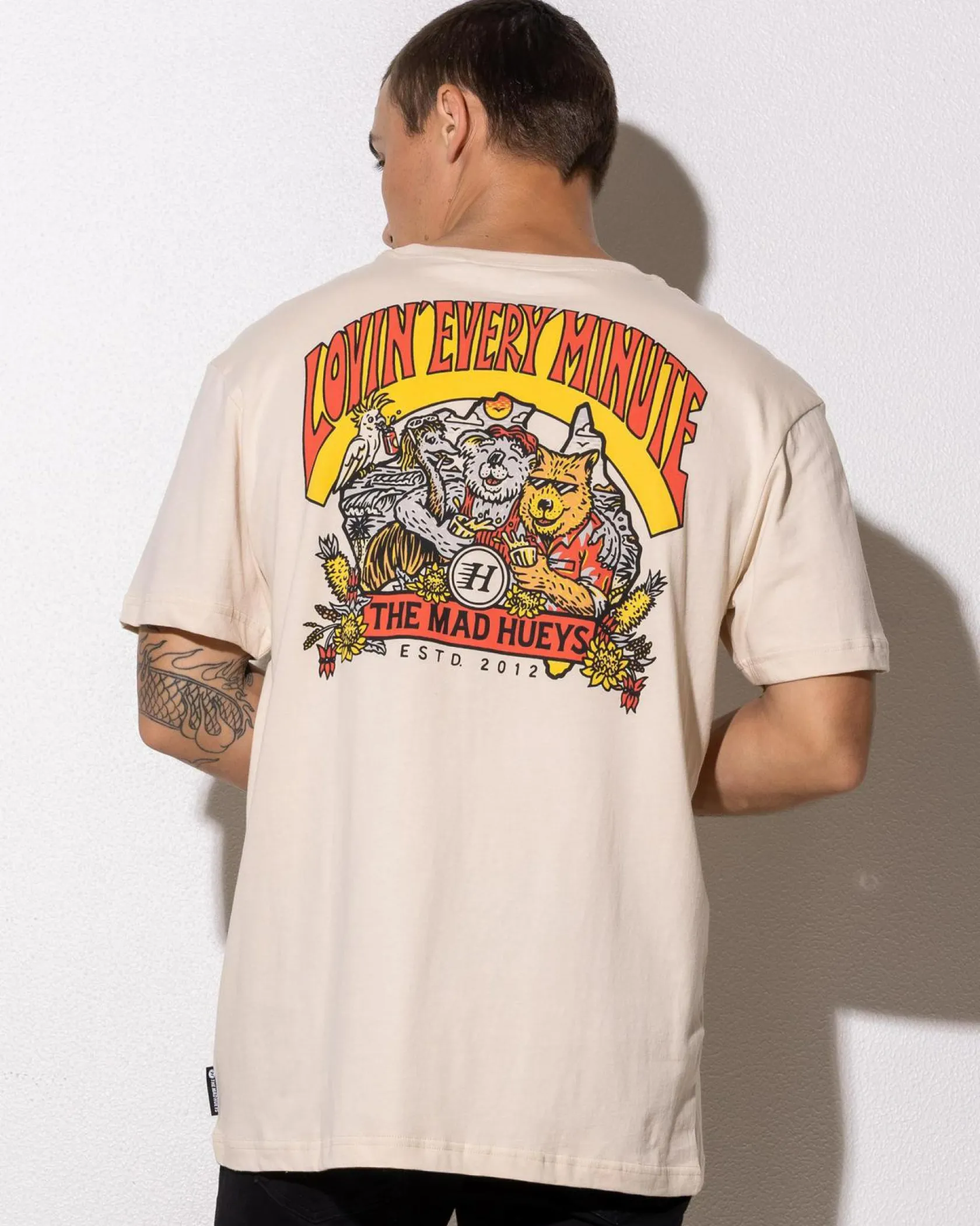 The Mad Hueys Oz Straya T-Shirt Cement Clearance