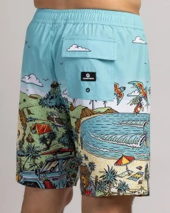 The Mad Hueys Oz Straya Volley Shorts Aqua Best
