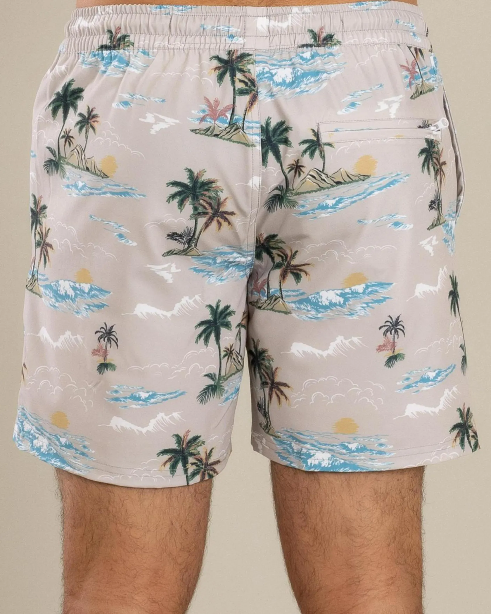 Jacks Palm Elastic Waist Shorts Cream New