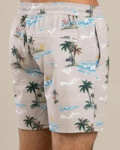 Jacks Palm Elastic Waist Shorts Cream New