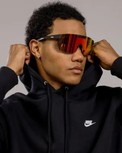 Sin Eyewear Paradigm Polarised Sunglasses Matt Black/ Red Hot