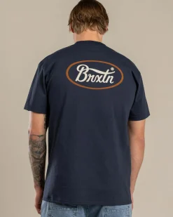 Brixton Parsons T-Shirt Navy Discount