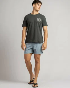 RVCA Pigment Elastic Waist Shorts Lead Discount