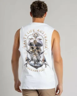 Salty Life Pillager Muscle Tank White Clearance