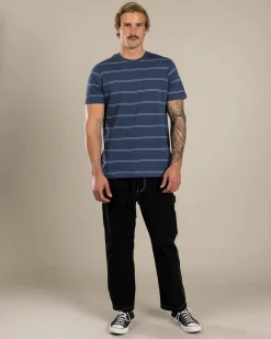 Rip Curl Plain Stripe T-Shirt Light Navy Sale
