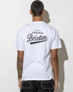 Brixton Postal T-Shirt White Discount