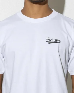Brixton Postal T-Shirt White Discount