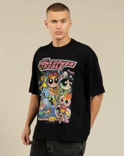 Threadheads Powerpuff Girls Vintage Oversized T-Shirt Black Outlet