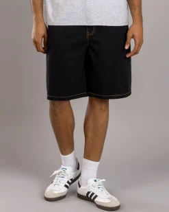 S-Double Print Denim Standard Shorts Double Dye Black Sale
