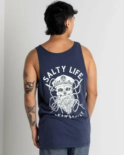 Salty Life Raider Singlet Navy New