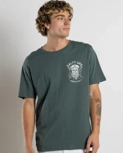 Salty Life Raider T-Shirt Green Outlet