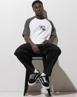 Rusty Rambo Raglan T-Shirt White Clearance