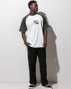 Rusty Rambo Raglan T-Shirt White Clearance