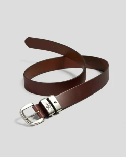 Lucid Rancher Leather Belt Brown/brushed Silver Outlet