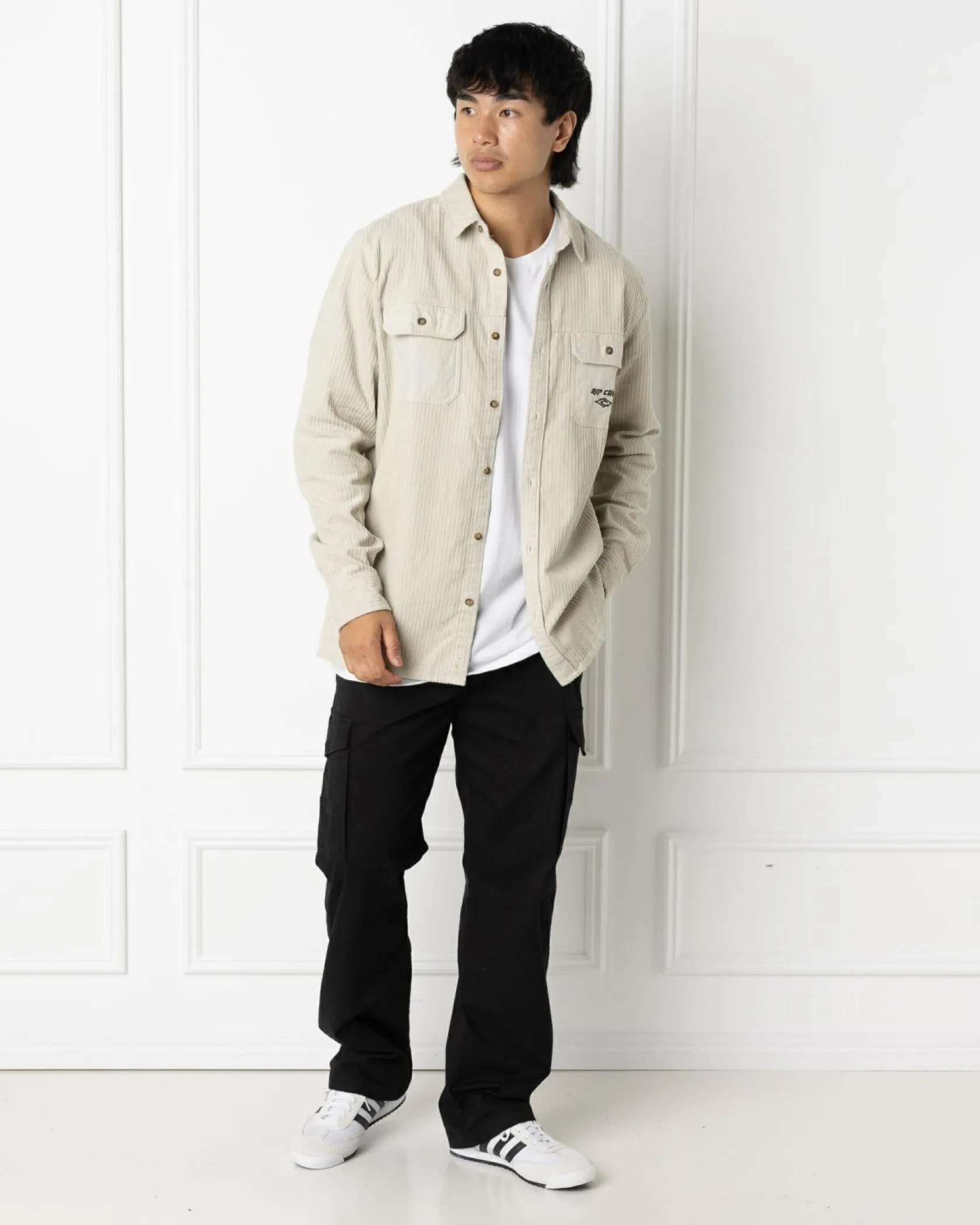 Rip Curl Raw Energy Cord Long Sleeve Shirt Bone Clearance