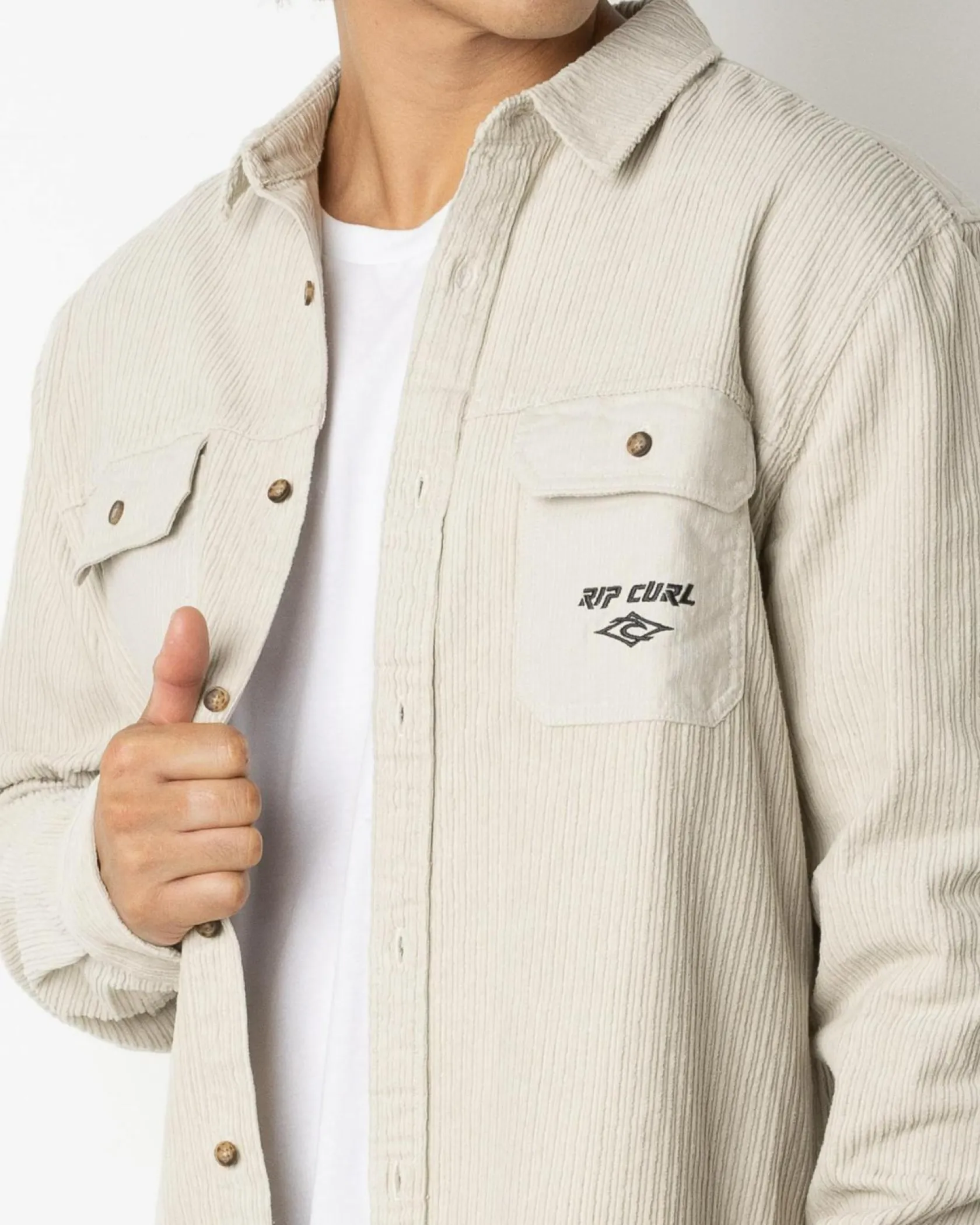 Rip Curl Raw Energy Cord Long Sleeve Shirt Bone Clearance