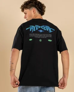 Rip Curl Raw Energy Gnarly T-Shirt Black Sale