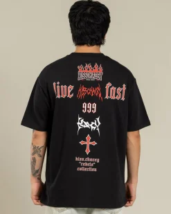 Kiss Chacey Rebel Box Fit T-Shirt Jet Black Clearance
