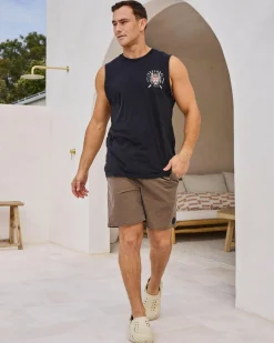 Skylark Reef Elastic Waist Shorts Tan Best